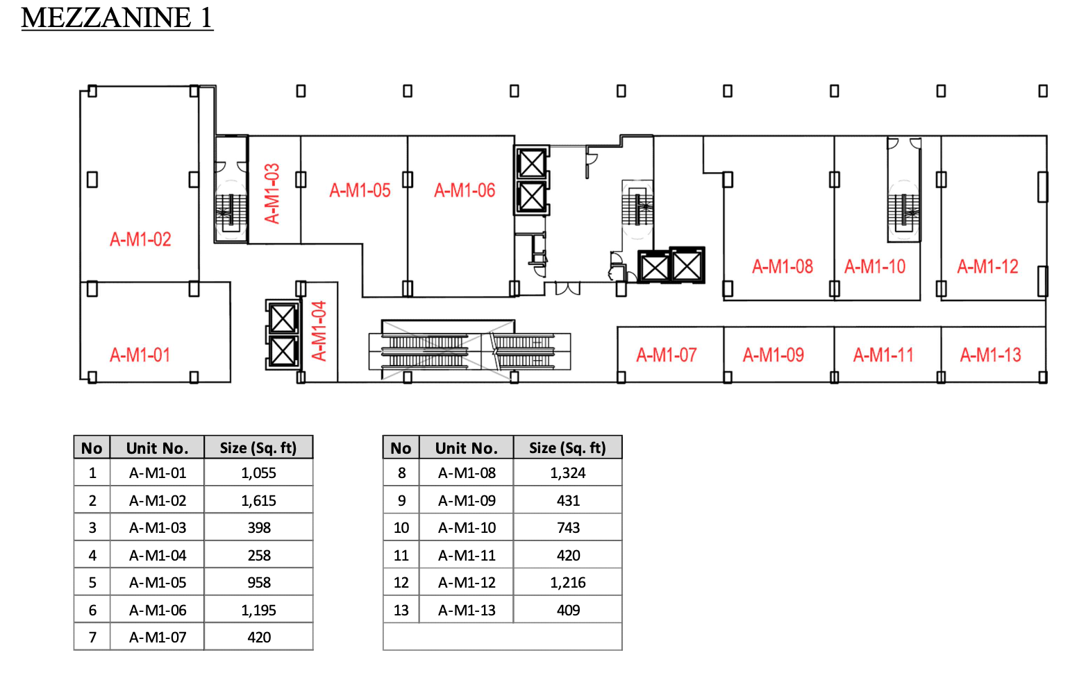 Rencana Royale Mezzanine 1 Plan